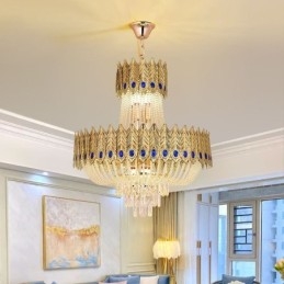 Lámpara colgante de cristal de lujo, lámpara de techo decorativa de 60 cm