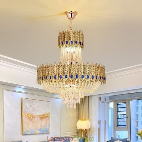 Lámpara colgante de cristal de lujo, lámpara de techo decorativa de 60 cm Lámpara colgante de cristal de lujo, lámpara de techo decorativa de 60 cm