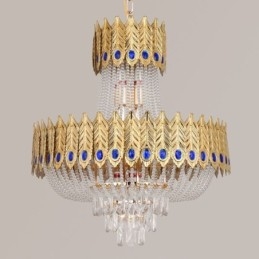 Lámpara colgante de cristal de lujo, lámpara de techo decorativa de 60 cm
