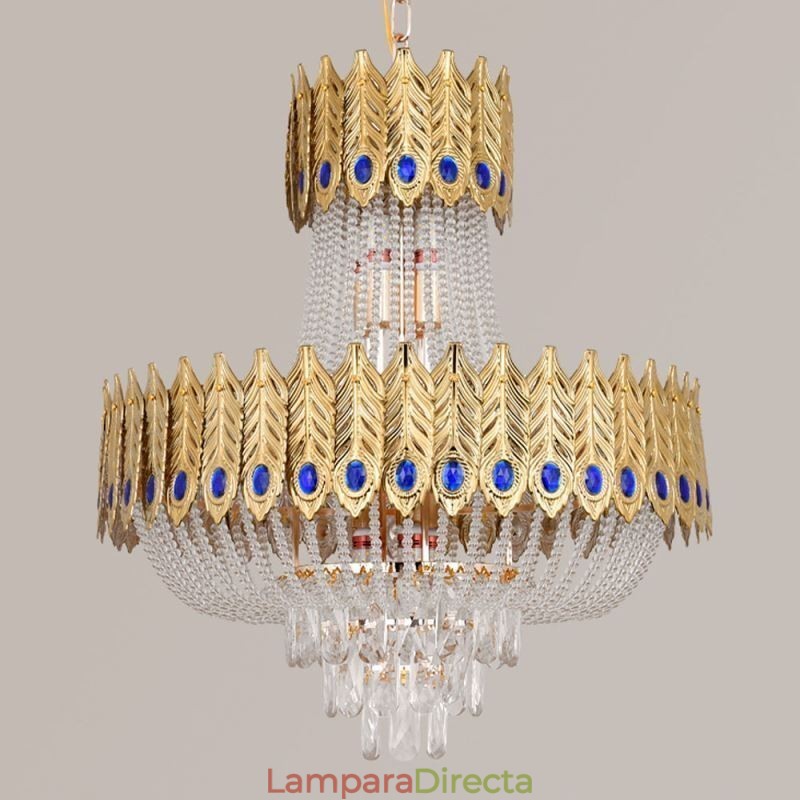 Lámpara colgante de cristal de lujo, lámpara de techo decorativa de 60 cm