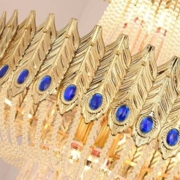 Lámpara colgante de cristal de lujo, lámpara de techo decorativa de 60 cm