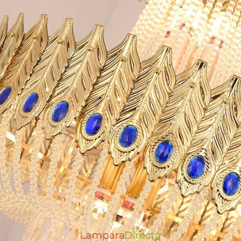 Lámpara colgante de cristal de lujo, lámpara de techo decorativa de 60 cm