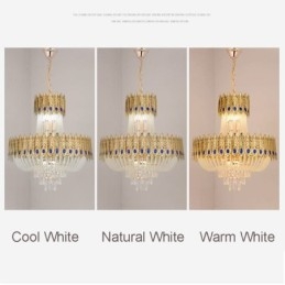 Lámpara colgante de cristal de lujo, lámpara de techo decorativa de 60 cm