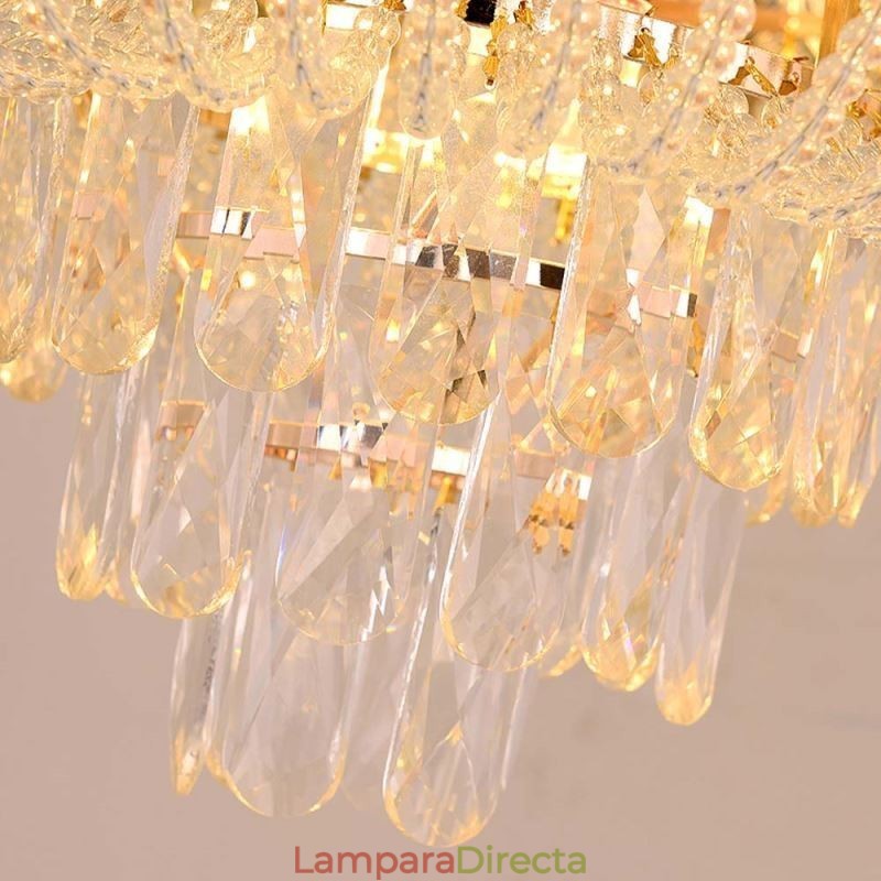Lámpara colgante de cristal de lujo, lámpara de techo decorativa de 60 cm