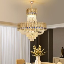 Lámpara colgante de cristal de lujo, lámpara de techo decorativa de 60 cm