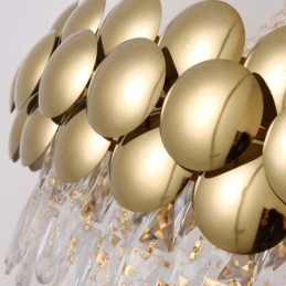 Lámpara colgante de cristal galvanizado dorado dúplex de lujo decorativa de 80 cm