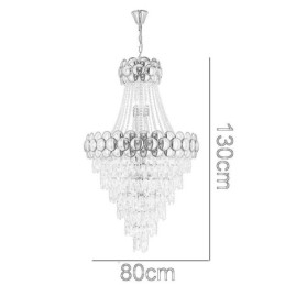 Lámpara colgante de cristal galvanizado dorado dúplex de lujo decorativa de 80 cm