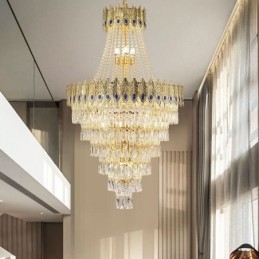 Lámpara colgante de cristal, sofisticada y lujosa, de 80 cm.