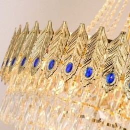 Lámpara colgante de cristal, sofisticada y lujosa, de 80 cm.