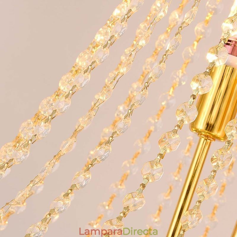 Lámpara colgante de cristal, sofisticada y lujosa, de 80 cm.