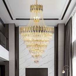 Lámpara colgante de cristal, sofisticada y lujosa, de 80 cm.