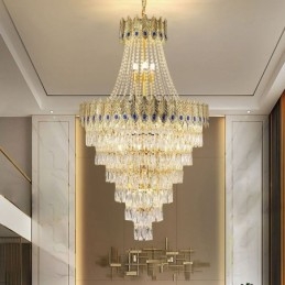 Lámpara colgante de cristal, sofisticada y lujosa, de 80 cm.