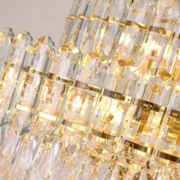 Lámpara colgante de cristal rectangular de lujo, lámpara de techo decorativa de 100 cm