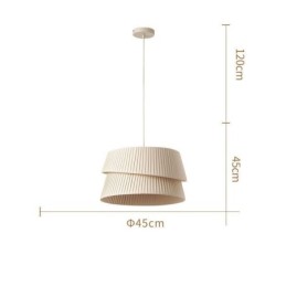 Lámpara colgante de techo estilo crema francés con pantalla de tela de doble capa