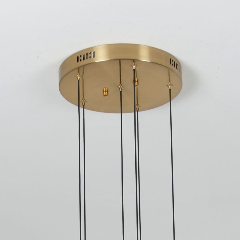 Lámpara colgante de techo con columna de cristal de cobre