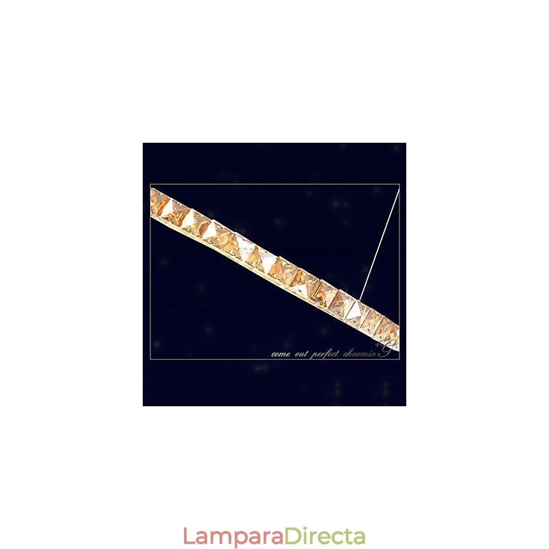 Lámpara colgante de cristal, lámparas de iluminación modernas, cristal ámbar K9, anillo único redondo de 30 cm