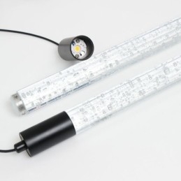 Lámpara colgante de cristal negro con forma de columna y luz de techo