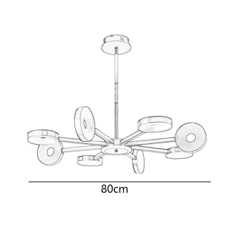 Lámpara colgante minimalista de nueve cabezas con forma circular