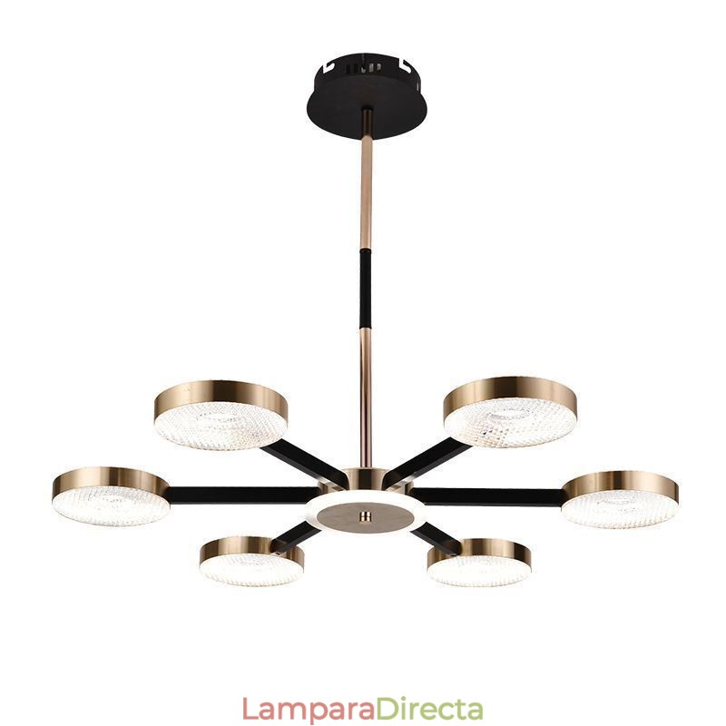 Lámpara colgante minimalista de siete cabezas con forma circular