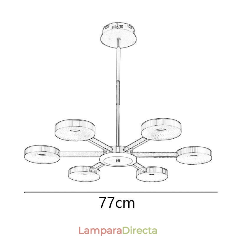 Lámpara colgante minimalista de siete cabezas con forma circular