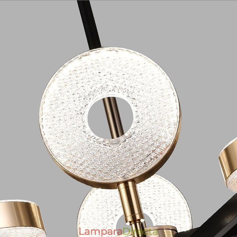 Lámpara colgante minimalista de siete cabezas con forma circular