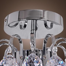 Lámpara de araña moderna contemporánea de cristal estilo mini de metal galvanizado con montaje empotrado