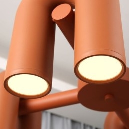 Lámpara colgante redonda de hierro forjado en forma de U, lámpara de techo con pantalla giratoria de 90°