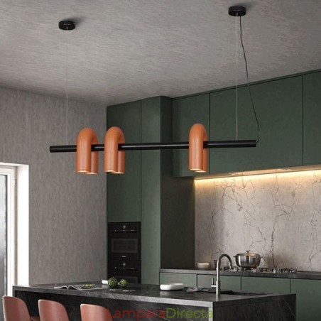 Lámpara de techo de hierro forjado en forma de U, lámpara colgante con pantalla giratoria de 90° Lámpara de techo de hierro forjado en forma de U, lámpara colgante con pantalla giratoria de 90°