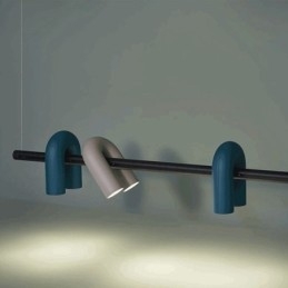 Lámpara de techo de hierro forjado en forma de U, lámpara colgante con pantalla giratoria de 90°