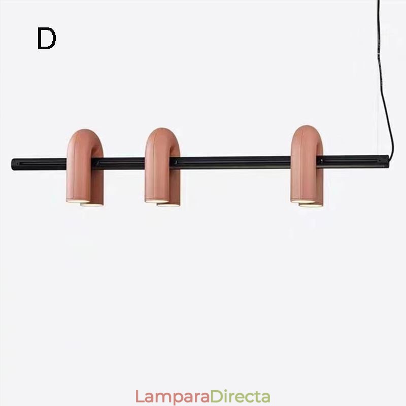 Lámpara de techo de hierro forjado en forma de U, lámpara colgante con pantalla giratoria de 90°