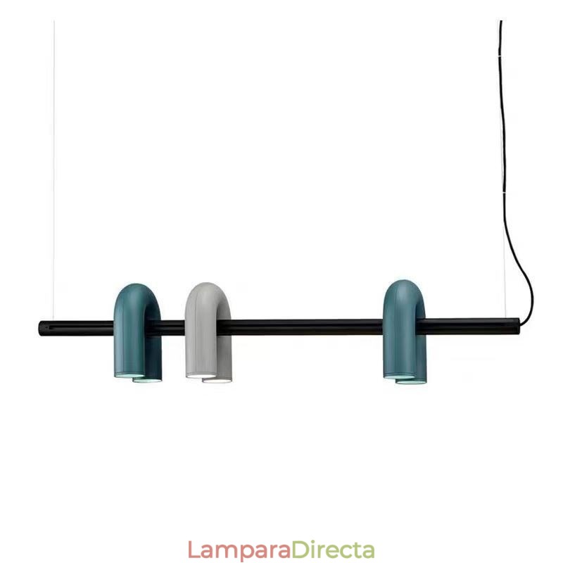 Lámpara de techo de hierro forjado en forma de U, lámpara colgante con pantalla giratoria de 90°