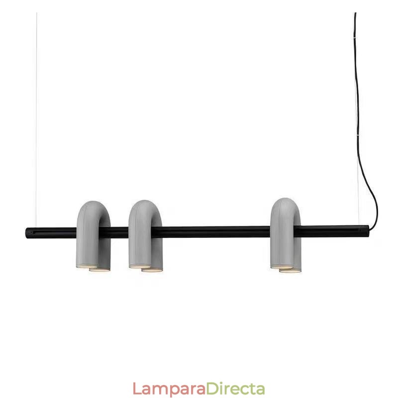 Lámpara de techo de hierro forjado en forma de U, lámpara colgante con pantalla giratoria de 90°