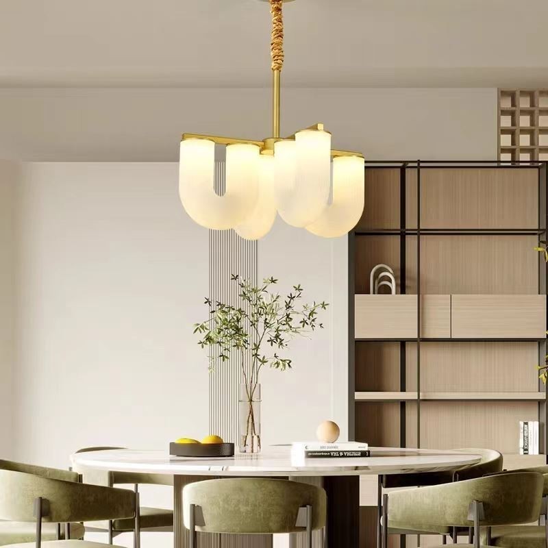 Lámpara colgante estilo crema francesa en forma de U
