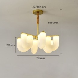 Lámpara colgante estilo crema francesa en forma de U