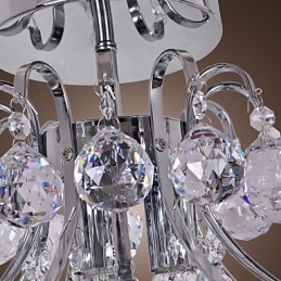 Lámpara de araña moderna contemporánea de cristal estilo mini de metal galvanizado con montaje empotrado