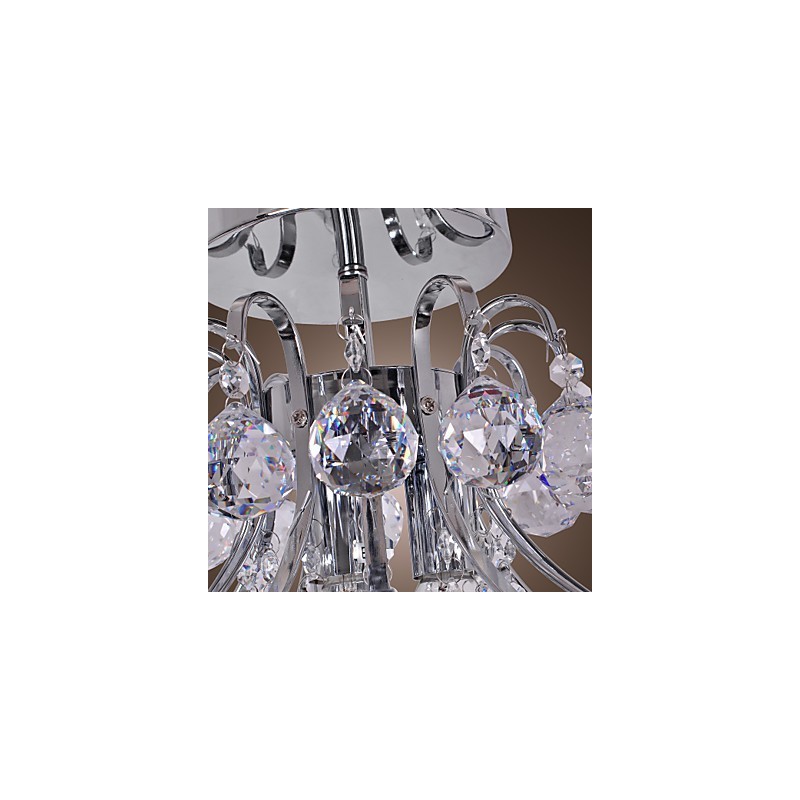 Lámpara de araña moderna contemporánea de cristal estilo mini de metal galvanizado con montaje empotrado