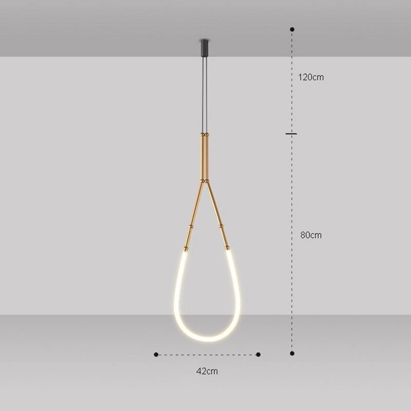 Lámpara colgante Creative Line de bambú, luz de techo, negro y dorado