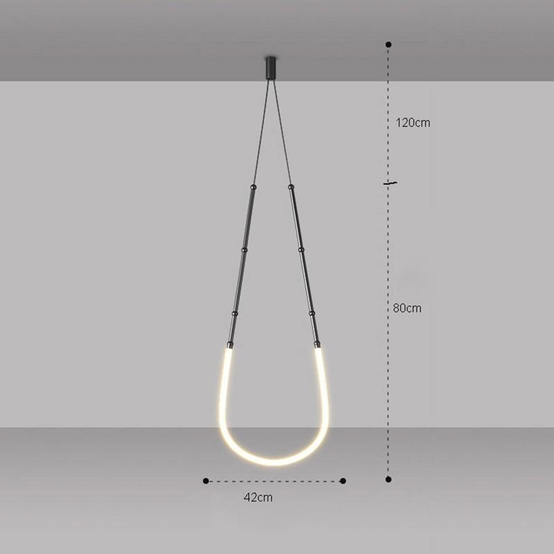 Lámpara colgante Creative Line de bambú, luz de techo, negro y dorado