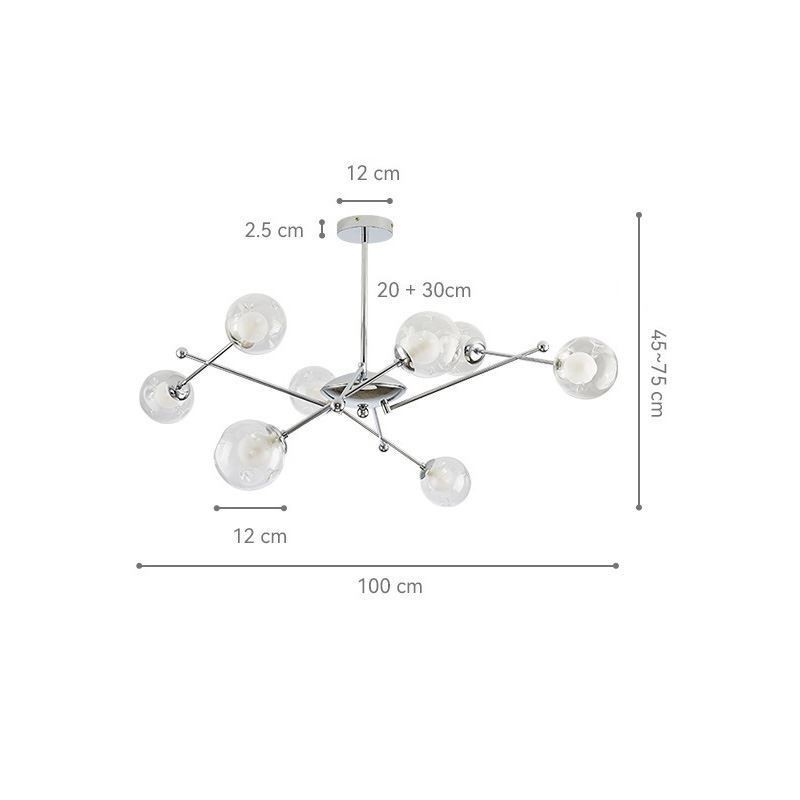 Lámpara colgante de cristal estilo europeo con forma de frijoles mágicos simples.