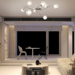 Lámpara colgante de cristal estilo europeo con forma de frijoles mágicos simples.