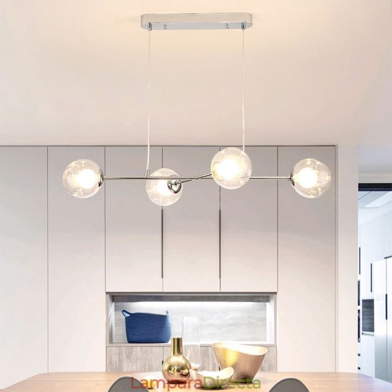 Lámpara colgante de cristal estilo europeo Magic Bean, 4 luces