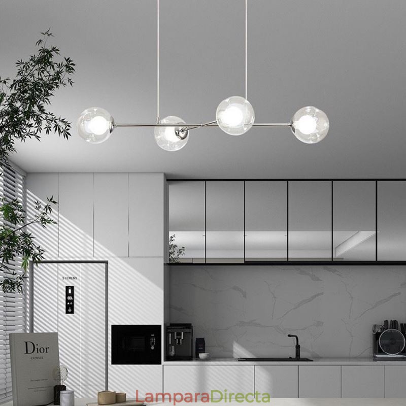 Lámpara colgante de cristal estilo europeo Magic Bean, 4 luces