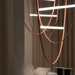 Lámpara colgante europea estilo Wabi Sabi con cinturón decorativo