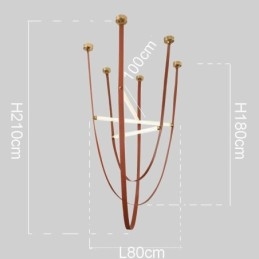 Lámpara colgante europea estilo Wabi Sabi con cinturón decorativo