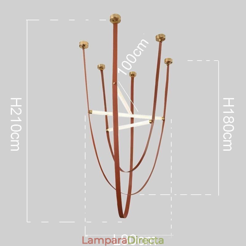 Lámpara colgante europea estilo Wabi Sabi con cinturón decorativo