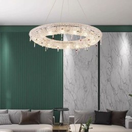Lámpara colgante de cristal moderna, lámpara de techo de lujo.