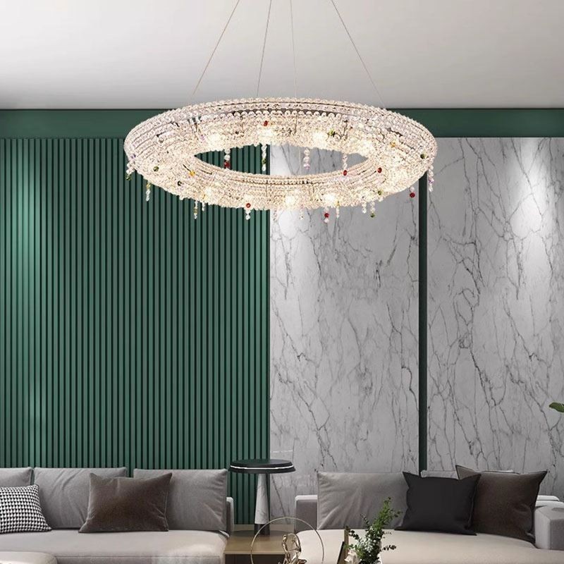 Lámpara colgante de cristal moderna, lámpara de techo de lujo.