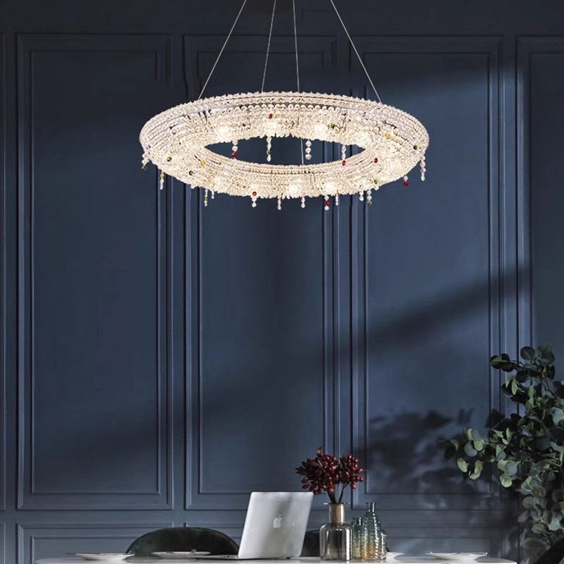 Lámpara colgante de cristal moderna, lámpara de techo de lujo.