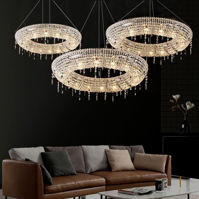 Lámpara colgante de cristal moderna, lámpara de techo de lujo.