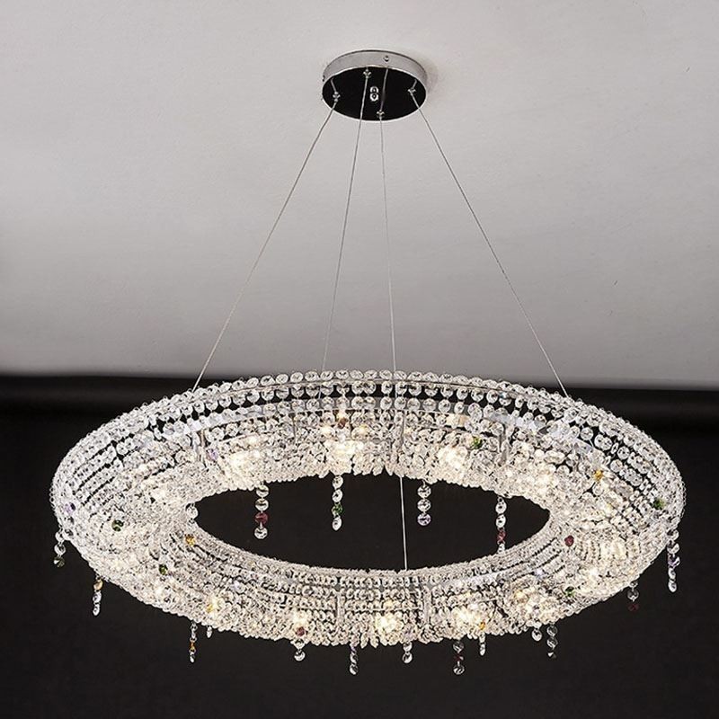 Lámpara colgante de cristal moderna, lámpara de techo de lujo.